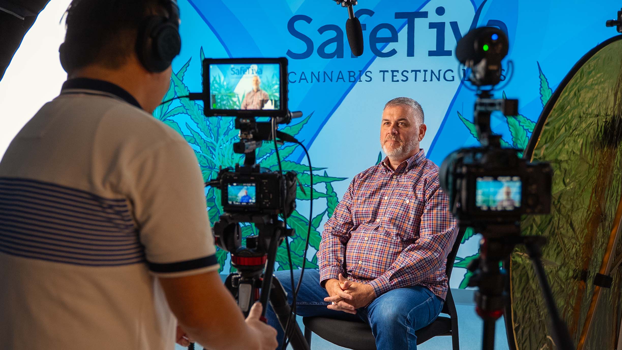 Boston video production company filming behind-the-scenes of an interview of a testing lab